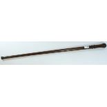 19th century turned rosewood walking stick with iron ferule 84cm Condition Report
