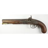 Early 19th century 10 bore percussion pistol, 22cm (8.