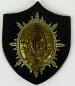 Victorian brass & silvered metal Dragoon Guards Carbiniers badge,