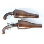 Pair of late 18th century Officer's 8 bore flintlock duelling pistols by Harvey Walklate Mortimer,