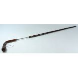 Late 19th century thorn sword stick, 75.