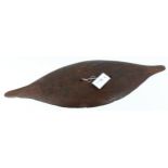 19th century Australian Aboriginal shaped oval hardwood Parrying shield,