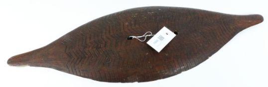 19th century Australian Aboriginal shaped oval hardwood Parrying shield,