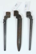 British No9 MK 1 E-51 bayonet with steel fullered blade & two No4 MK 11 spike bayonets,