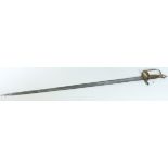 19th century Infantry Officer's sword, 80cm fullered blade,