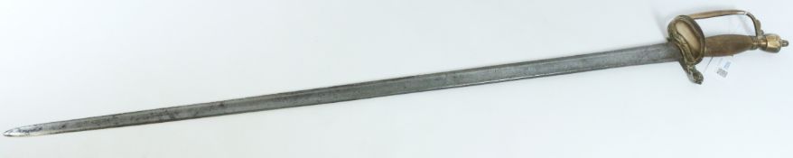 19th century Infantry Officer's sword, 80cm fullered blade,