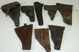 Collection of black & brown leather revolver holsters (8) Condition Report <a