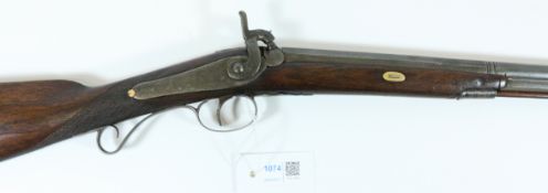 Mid 19th century London made 28 bore percussion sporting gun, octagonal to round 81cm (31.