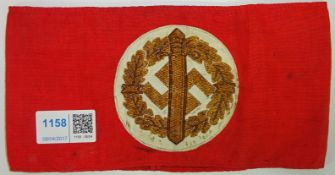 German SA Sports red silk arm band with woven badge Condition Report <a