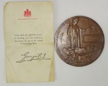 WW1 bronze Death Plaque for Private William Hall, 1/5th York & Lancs.