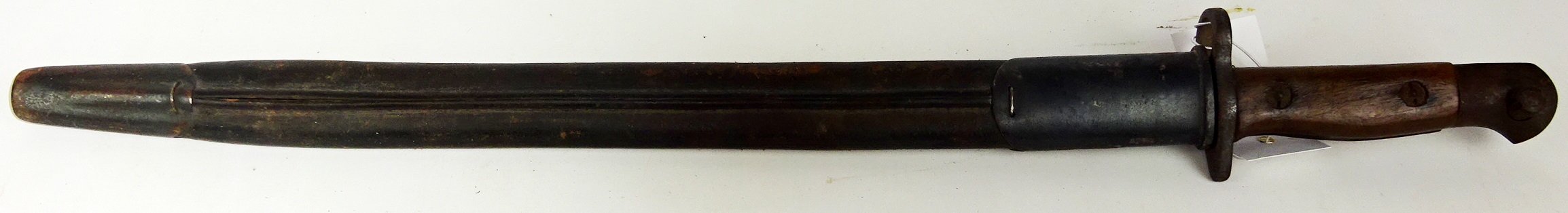 British Lee Metford Bayonet, two piece wood grips and steel mounts, stamped 11 16 6 KRL? 4689, - Image 2 of 2