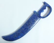 Middle Eastern Lapis Lazuli mounted dagger and scabbard 29cm overall Condition Report