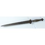 18th/19th century dagger, 31cm double edged steel blade,