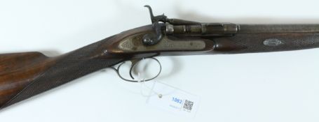 Shotgun certificate required - 19th century W & J Rigby 12 bore single barrel hammer shotgun No.