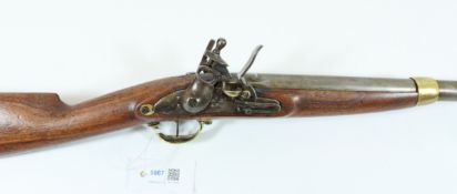 French 1826 Pattern Flintlock Cavalry Carbine, 50cm round barrel,