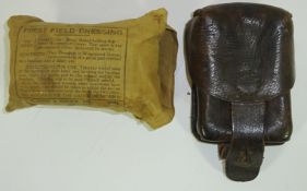 German leather Ammunition pouch & a Smith & Nephew First Field Dressing (2) Condition