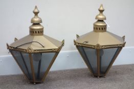 Pair Victorian style electric lanterns, D66cm,