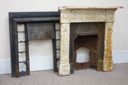 19th century cast iron fireplace with space for tiles and another 19th century cast iron fireplace
