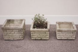 Three brick effect composite stone planters Condition Report <a href='//www.