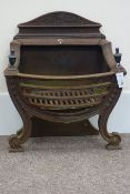 19th century Regency bow front fire basket,