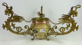 19th/ early 20th Century hanging Jardiniere/ oil lantern by Fischer J.