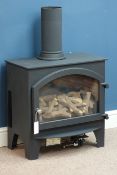 Town & Country Fires 'The Whitby' gas stove with coal and log effect, W56cm, H56cm,