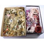 Costume jewellery in two boxes Condition Report <a href='//www.davidduggleby.