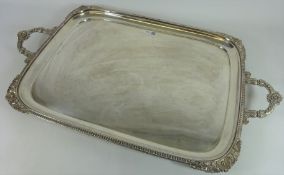 Large Walker & Hall silver plated twin handled tray,