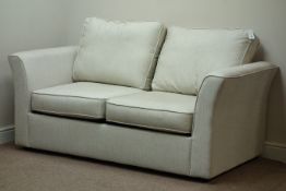 Two seat metal action sofa bed upholstered natural fabric,