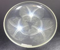 A Lalique 'Volubilis' pattern glass bowl with three moulded flower heads pattern no.