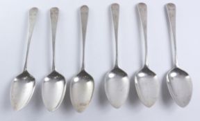 Set of six Georgian silver teaspoons by Stephen Adams London 1809 approx 2.