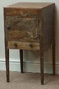 Early 19th century mahogany pot cupboard, with single drawer, W37cm, H69cm,