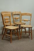 Set four beech country style dining chairs Condition Report <a href='//www.