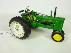 Danbury Mint 'John Deere' diecast model tractor clock Condition Report <a