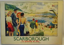 Scarborough It's Quicker by Rail LNER reproduction poster 50cm x 70cm Condition Report