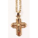 Crucifix pendant necklace stamped 9ct 375 approx 13gm Condition Report <a