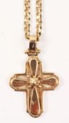 Crucifix pendant necklace stamped 9ct 375 approx 13gm Condition Report <a