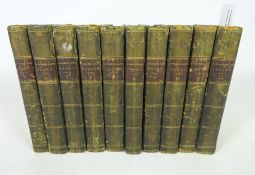 Books - Collection of early 19th Century leather bound books 'The British Drama ,