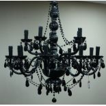 Large black two tier Chandelier, H72cm Condition Report <a href='//www.