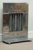 Art Deco period chromed metal electric fire, W48cm,