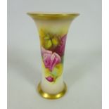 Royal Worcester spill vase with hand painted decoration, signed M. Hunt H15.