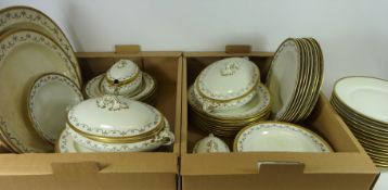 Booths 'Casket Border' pattern dinnerware and similar Limoges plates in two boxes