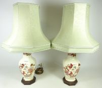 Pair of Masons 'Mandalay' pattern lamps,