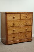 Victorian satinwood chest, two short and three long drawers, W119cm, H118cm,