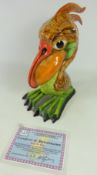 Lorna Bailey Big Bird Series 'Walley the Wader' model, Limited edition no. 43, with certificate H29.