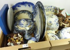 Pair of 19th early 20th Century continental vases, 19th Century and later blue and white ceramics,