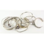 Collection of American South West and other bangles stamped 925 sterling approx 7.