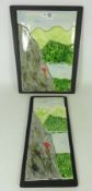 Two mosaic plaques hand painted with mountain climbers by Eskdale Studios (2) Condition