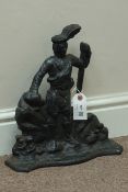 19th Century cast iron door stop of a Highlander,