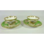 Pair of 19th Century Copeland & Garrett duos with varying hand painted scenes including lochs and